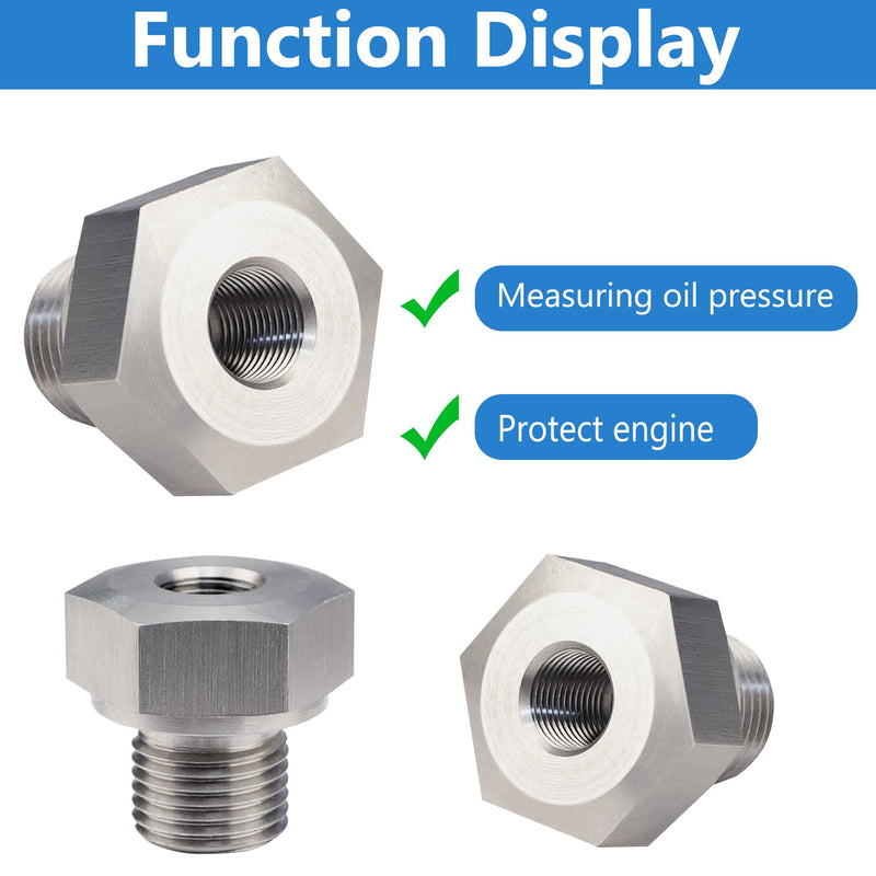 M16 1.5 to 1/8 NPT Oil Pressure Sensor Adapter Compatible with All GM LS Series Engines, LS Engine Swap LS1 LSX LS3 4.2L 4.3L 4.8L 5.3L 6.0L 6.2L