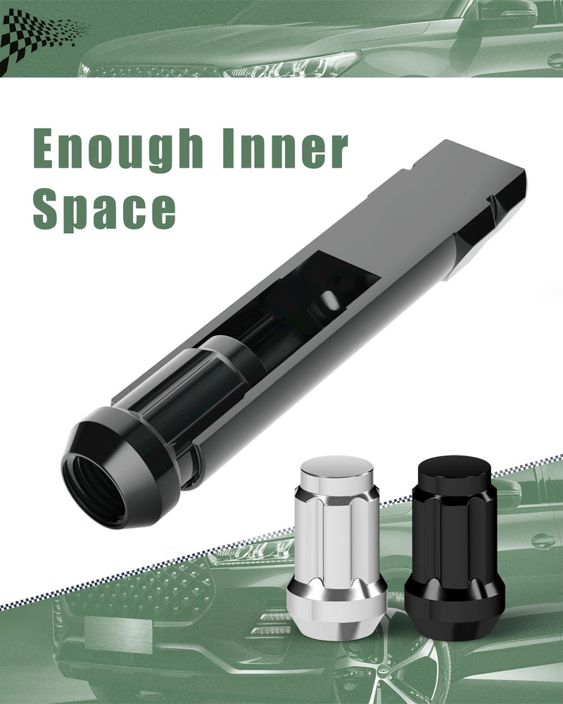 Small 6 Point Spline Lug Nuts Key Tuner Socket Tool -Diameter Lock Lug Nut Key Compatible with 3/4 in (19mm) and 13/16 in(21mm) Hex Replacement Socket 12x1.5 12x1.25 1/2-20 10x1.25 3/8-20 Black