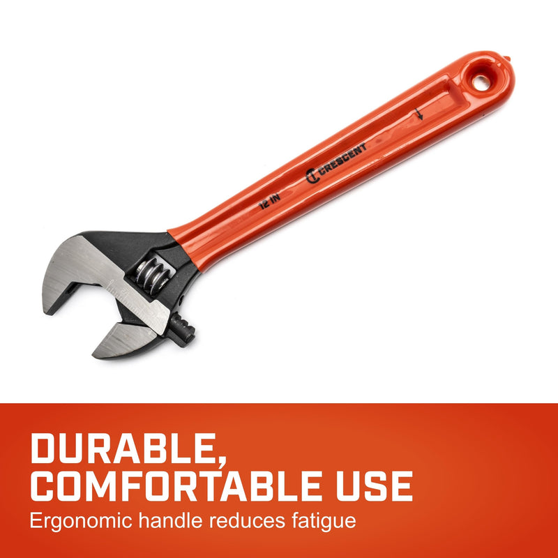 Crescent 12" Adjustable Black Oxide Cushion Grip Wrench - Carded - AT212CVS 12 Inch
