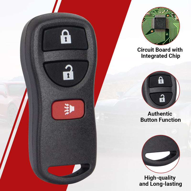 Key Fob Keyless Entry Remote Control Compatible with Nissan Armada/Frontier/Murano/Pathfinder/Quest/Sentra/Titan/Versa/Xterra丨Infiniti qx4/fx35/fx45 Car Key Replacement for KBRASTU15 CWTWB1U733