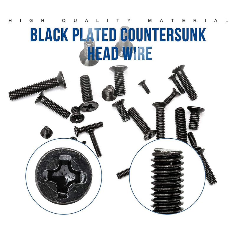 NINDEJIN Computer Laptop Notebook Screws Kit Phillips Flat + Round Pan Head Miniature Screws Set for Toshiba Gateway Samsung HP IBM Dell Sony Acer Asus SSD Hard Disk SATA