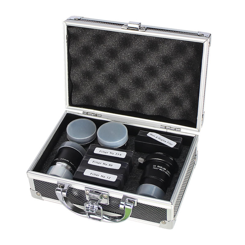 Astronomical Telescope Accessory Kit - with 3pcs Plossl Eyepieces Set, 4pcs Filter Set, a 2X Barlow Lens 8Piece