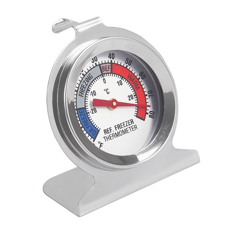Refrigerator Thermometer Large Dial, Freezer Thermometer -30-30 Deg ℃/-20-80 Deg ℉, Fridge Thermometer by Stainless Steel, Thermometer for Fridge Suitable for Refrigerators and Freezers (10pcs) 10pcs