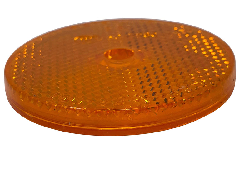 Class A 2" Round Reflector with Center Mounting Hole - Red/Amber/White for Trailers, Trucks, Automobiles, Mail Boxes, Boats, SUV's, RV's, Industrial Applications (2x Amber) 2x Amber