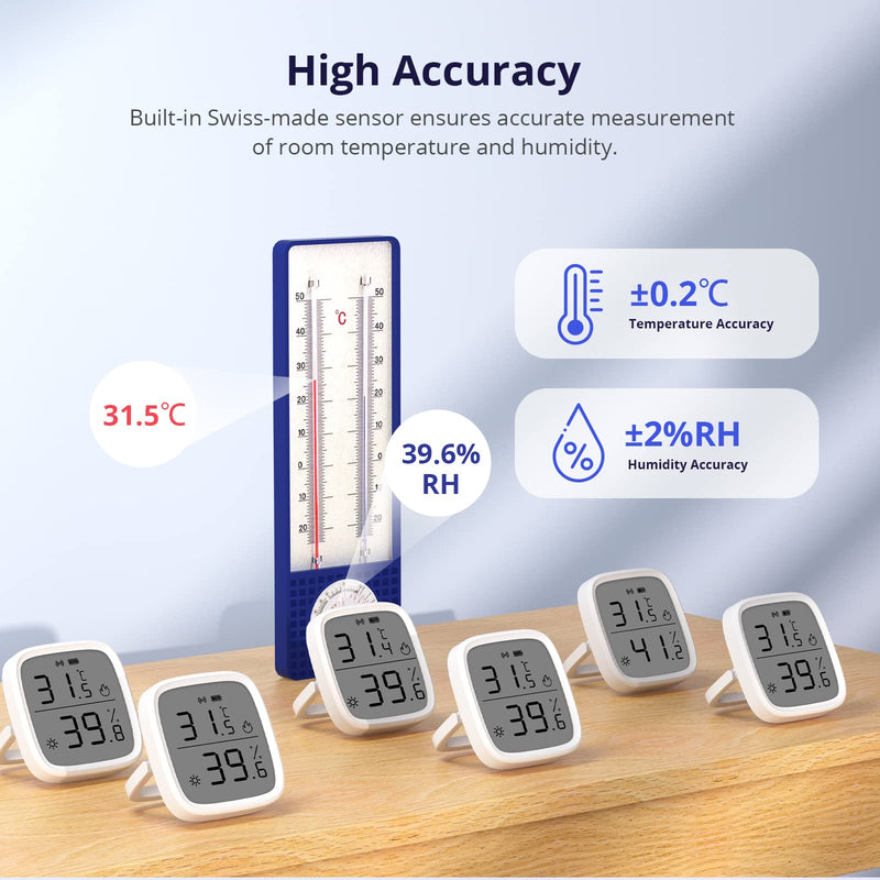SONOFF Zigbee Temperature and Humidity Sensor, SNZB-02D Pack of 2 Zigbee LCD Smart Thermometer Hygrometer Sensor, Zigbee Hub Required, Compatible with Alexa/Google Home/Home Assistant