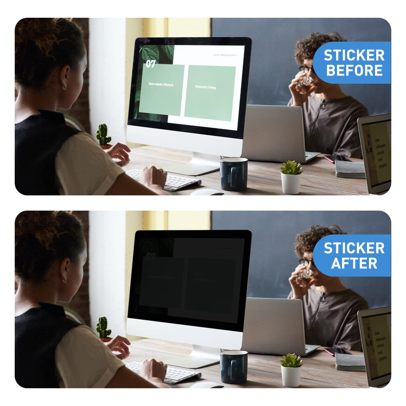 24 Inch Computer Privacy Screen Filter for Desktop Widescreen Monitor 16:9 Aspect Ratio - Anti-Glare - Blocks 96% UV - Anti-Scratch (2 Pack) 24.0 Widescreen (16:9) Black