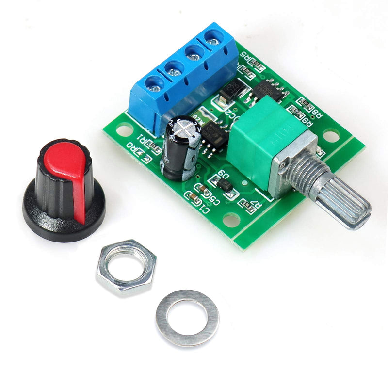 WayinTop 2pcs PWM Motor Speed Controller DC 1.8V 3V 5V 6V 12V 2A 1803BK Adjustable Speed Controller Low Voltage Control Module Controller with Button