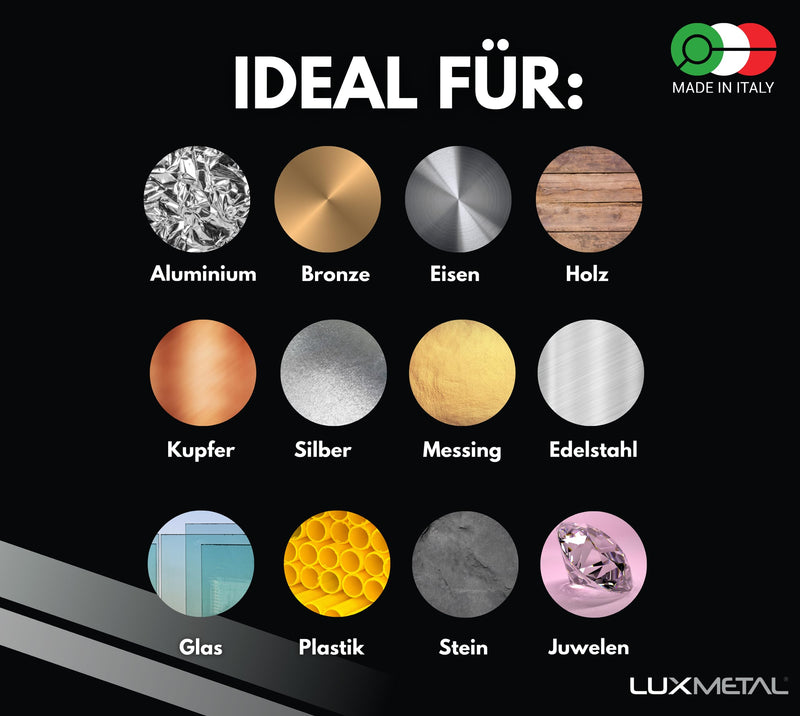 Lux Metal 3 polishing paste 700 g (ABC) fine medium coarse grinding paste for a reflective shine on stainless steel, aluminum, iron, brass, chrome, wood, marble and other metals. Perfect for polishing knives