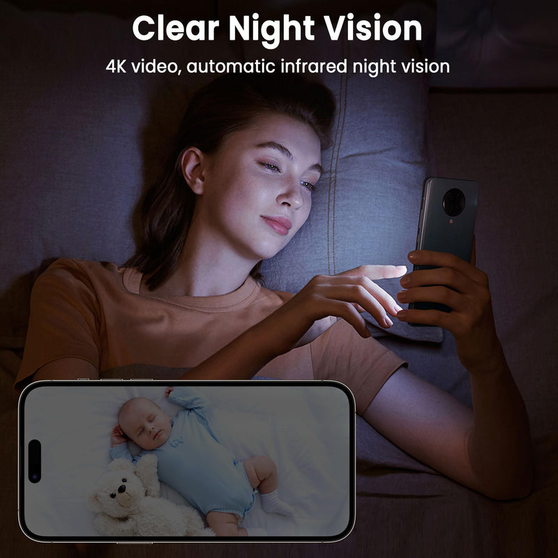 Hidden Camera, 4K QHD Spy Camera, WiFi Mini Camera, Small Camera, 100 Days Standby Time, Real-time Record, AI Motion Detection Camera, Cloud & SD Storage, Auto Night Vision Cameras for Home Security
