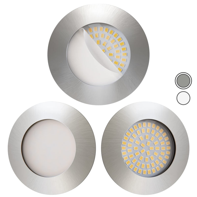 LED Spot Stainless Steel Set of 3 Silver Nn Series Not dimmable