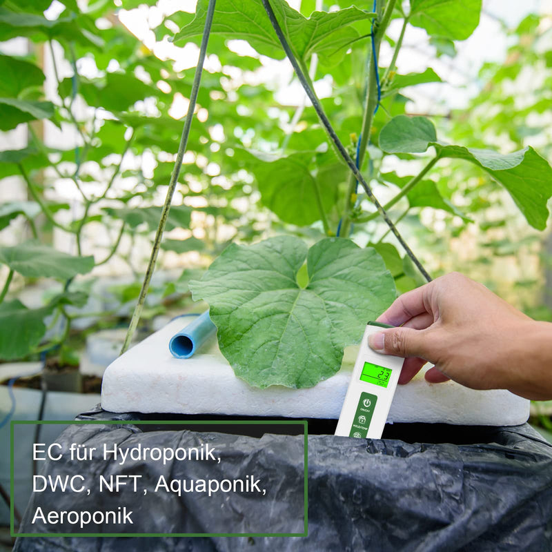 YINMIK Digital pH EC Meter 4 in 1 pH TDS Conductivity Meter | pH EC Meter Grow Conductivity pH Meter for Hydroponics Drinking Water Digital TDS pH Meter Water Green