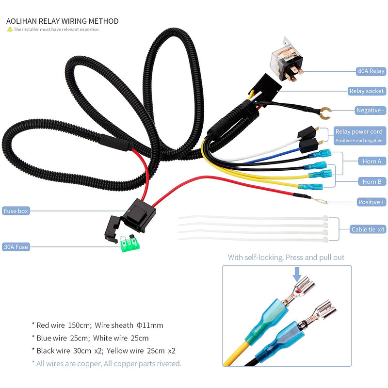 12V Air Horn Wiring Kit Horn Button Switch Horn Wiring Harness Relay Kit for Car Truck Grille Mount Blast Tone Horns (red Button and Wire) red button and wire