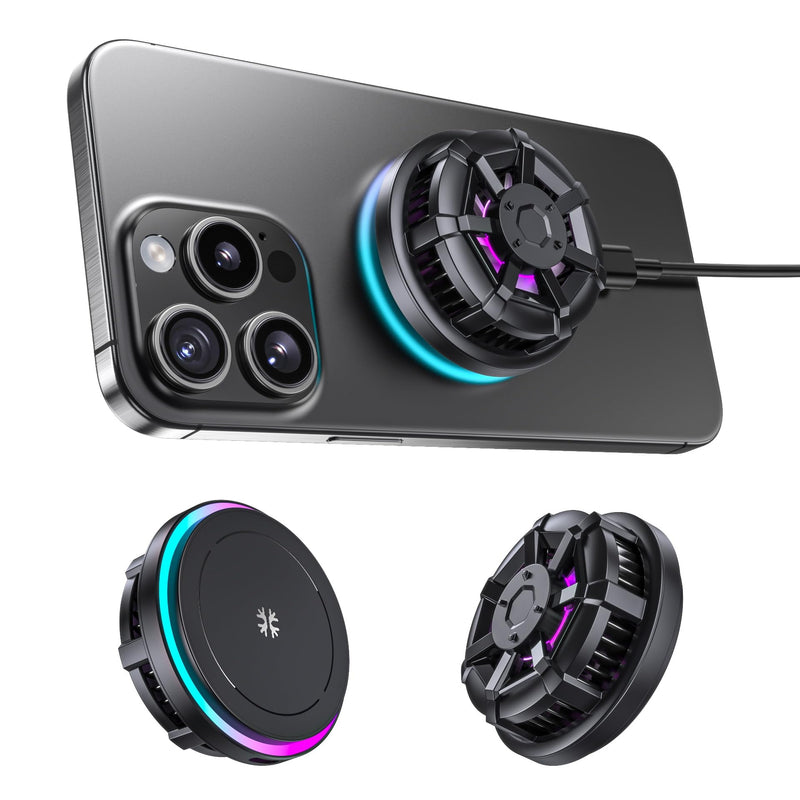 Wireless Cooling Charger for MagSafe, Preocean 15W Fast Wireless Charging Pad with Built-in Fan, Phone Cooler for Gaming, Magnetic Compatible with iPhone 17/16/15/14/13/12 Series.