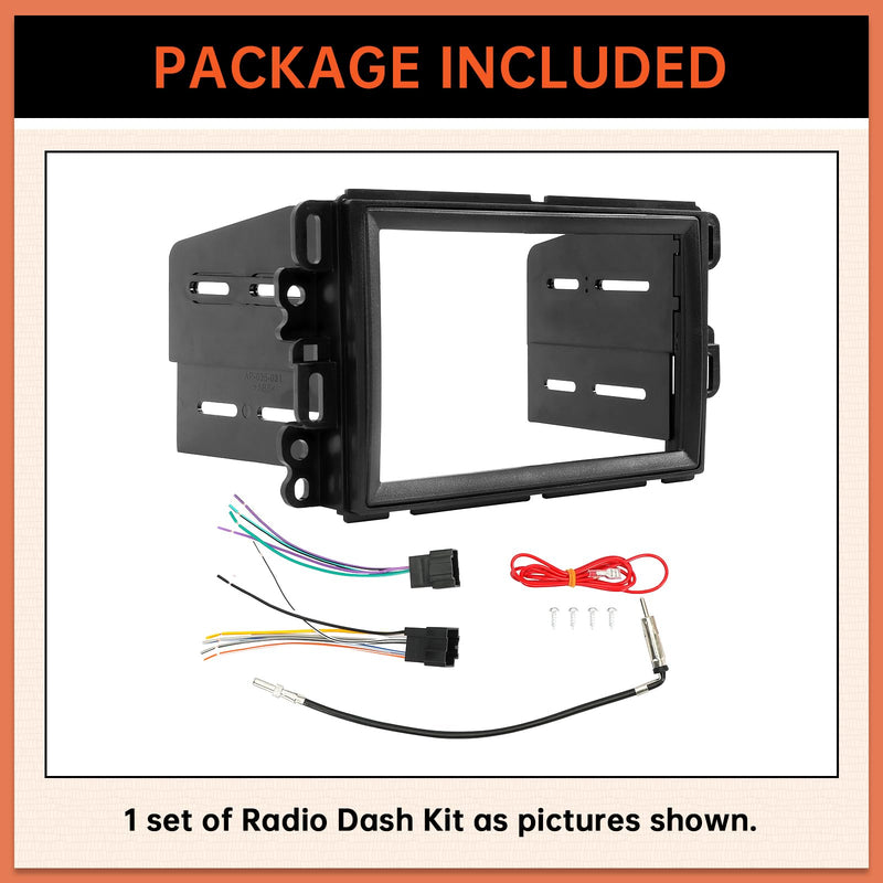 ECOTRIC Double Din Dash Installation Kit Compatible with 2006-2014 Buick Chevrolet GMC Pontiac Saturn Car Radio Stereo Dash Bezel Wire Harness Antenna Replacement for 95-3305