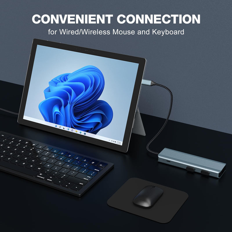 USB C Hub 9 in 1, Tymyp USB C Docking Station with 4K@30Hz HDMI, USB 3.0 x 3, USB C 3.0 Data, USB 2.0, 100W PD, SD/TF Card Reader, Compatible with Laptop and Other Type C Devices