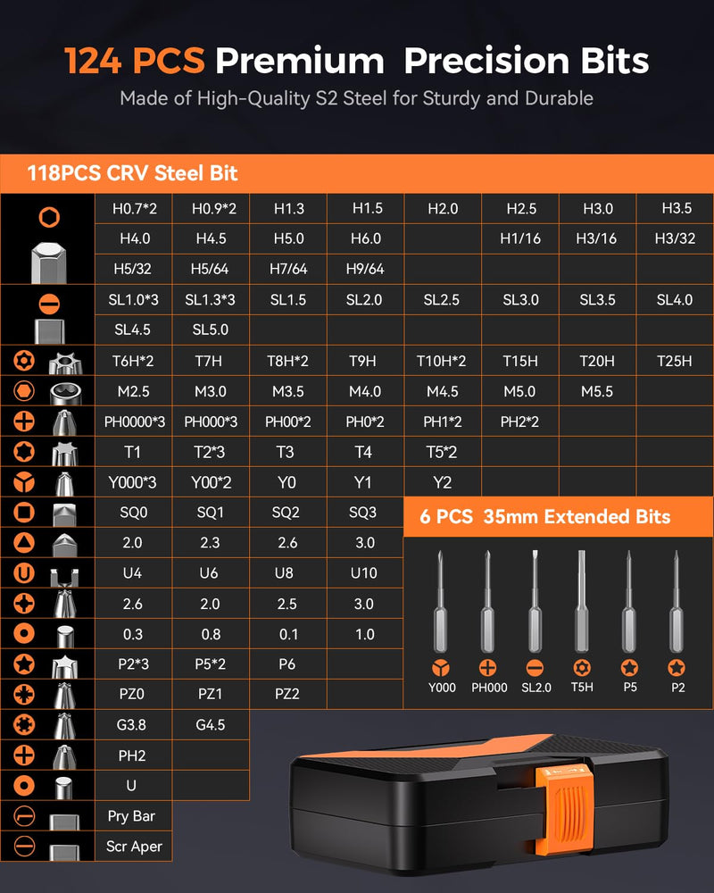 166 in 1 Precision Screwdriver Set: Magnetic Electronics Repair Kit with Extension Rod & Pry Tools, Professional Computer Tool Kit for iPhone, Laptop, PC, MacBook, PS5, Xbox, Watch, Camera, Glasses 166 in 1