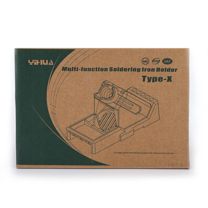 YIHUA X-2 Evolution Heat Resistant Soldering Iron Holder & Storage System with Solder Coil Holder, Brass Wool Tip Cleaner, Cleaning Sponge, Protective Edge, 5 Built-in Tip Storage Slots