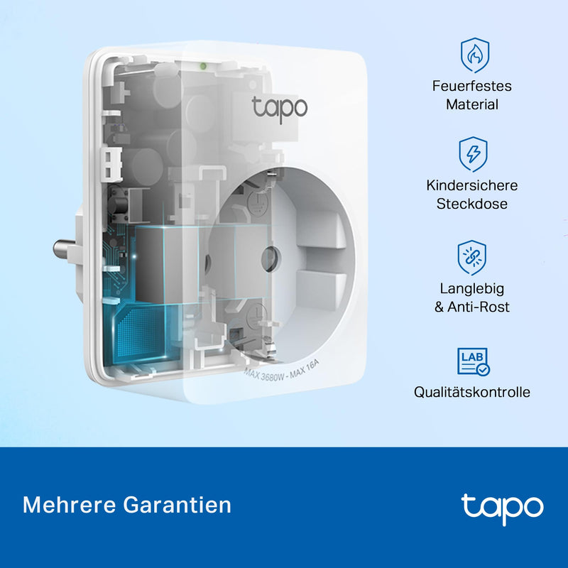 Tapo TP-Link Smart WiFi Socket P110 with Energy Consumption Meter, Smart Home Alexa Socket, Works with Alexa, Google Home, Voice Control, Remote Access, Mini, 4 Pack | Program schedules and timers. Energy monitoring absence mode app control tapo voice ...