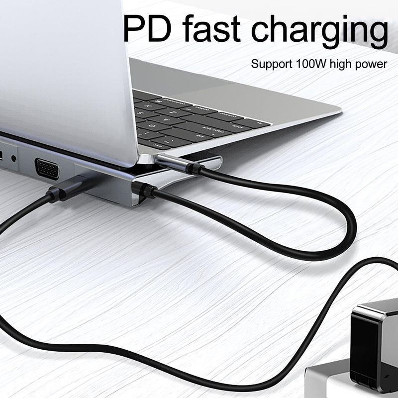 USB C Hub, 12-in-1 Multi-Port Laptop Docking Station with 4K HDMI, DP, VGA,100W Power Delivery, USB C Data, USB A, Gigabit Ethernet, SD, MicroSD, 3.5mm Port for MacBook Pro, Air and More