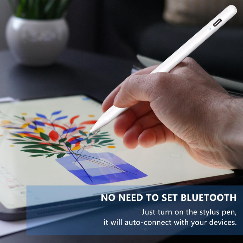 Stylus Pen for iOS&Android Touch Screens, Active Pencil for Samsung, Smart Digital Stylus Pens for Lenovo/Vivo/Mi/HUAWEI and Other Tablets, iPhone/Samsung/Google Pixel Smart Phones for Drawing&Writing White