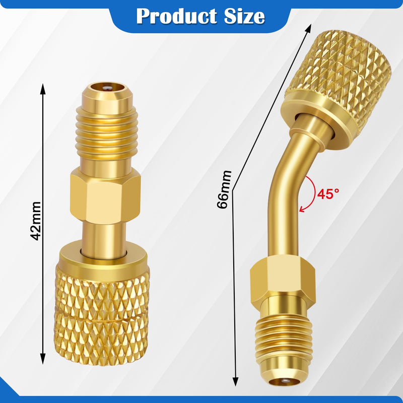 R410A Mini Split Adapter Kit, R410A Adapter kit, R410A Swivel Adapters, R410A Vacuum Pump Adapters with 5/16'' Female to 1/4''SAE Male, for Mini Split System Air Conditioner HVAC Refrigeration Service