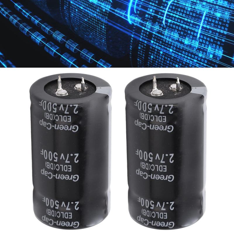 2Pcs 2.7V 500F Farad Capacitor Super Capacitor Rectifier Capacitor Energy Storage Rectifier Accessories Set Super Capacitor Rectifier Accessories