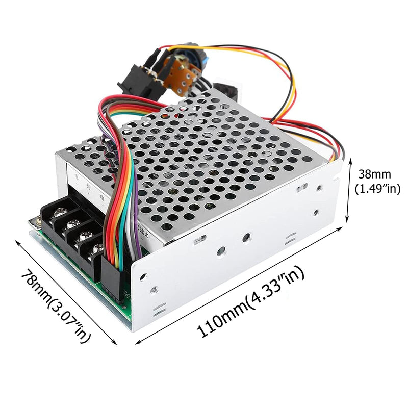 DC Motor Governor, PWM 10-55V 12V 24V 36V 48V 60A Stepless DC Motor Governor with Switching Function and LED Display (1 Piece)