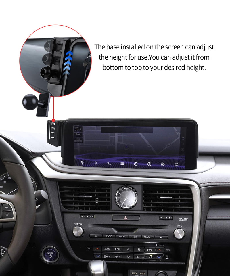 Wireless Charging car Phone Holder for Lexus RX/RX Hybrid 2020-2022 Accessories 12.3 inch Screen Fixed Clip,360° Rotation car Phone Mount Compatible with MagSafe 12.3-inch for 2020-2022 RX/RX Hybrid