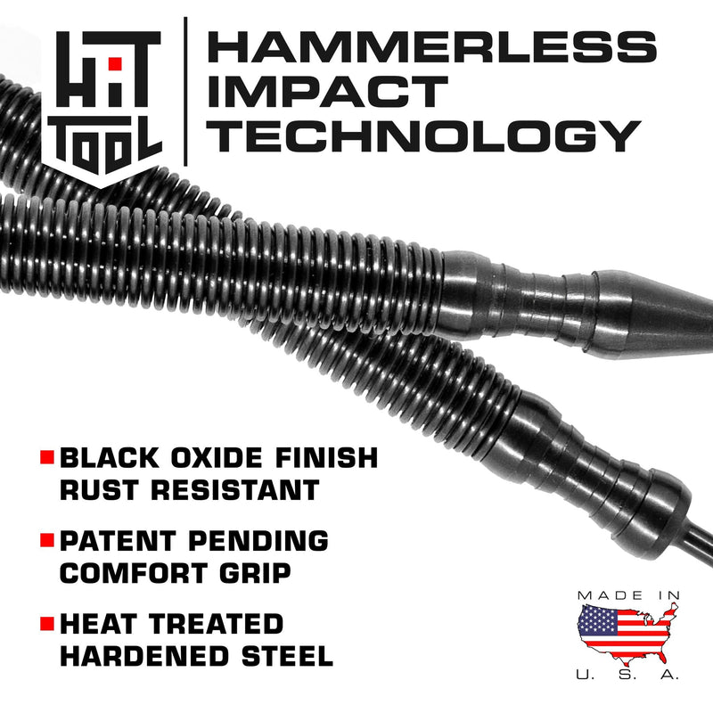 HIT Tool Pro Combo Kit 1/32" & 2/32" Nail Set & Door Pin Remover with Nylon Hammer (2 Tools) Nylon Faced Hammer