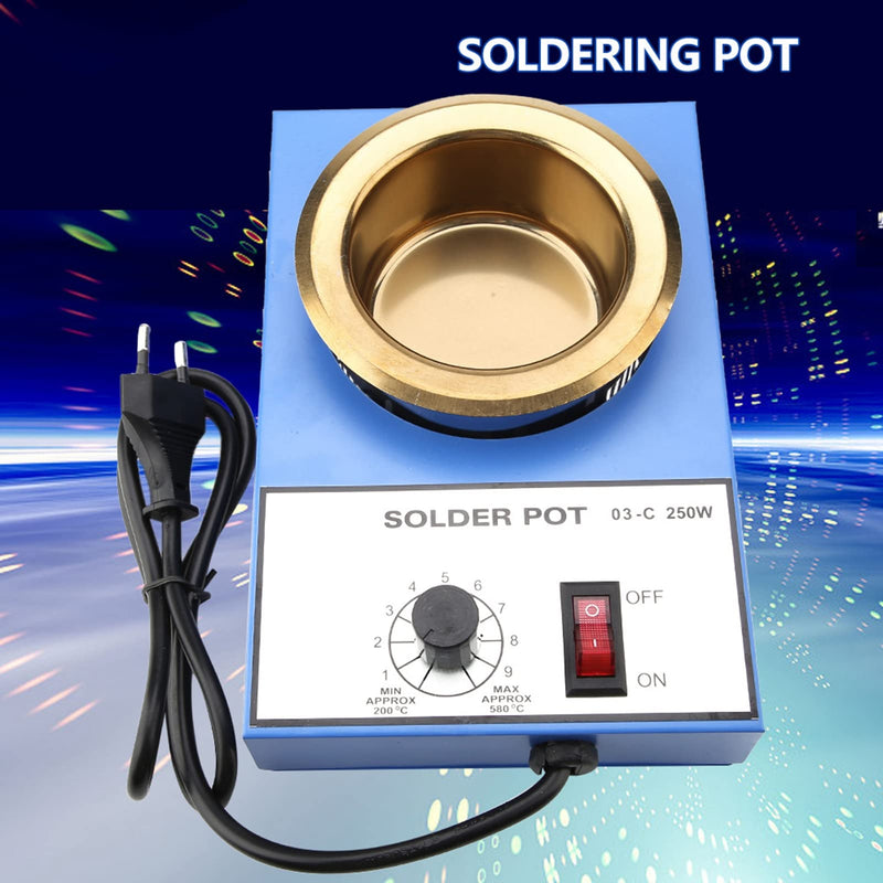 220 V Soldering Pot Stability Heating Desoldering Bath for Casting Melting Melting Refining (EU Plug) (250 W)