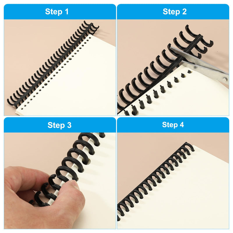 PATIKIL 12mm(1/2") Plastic Spiral Binding Coils, 50 Pcs Binding Spirals 85 Sheet Capacity 3:1 Pitch Binding Spirals for Binding Paper Sheets, Transparent White