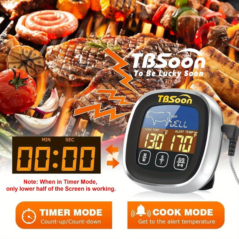 Multifunctional Digital Thermometer for Cooking,Food Thermometer+Thermometer Alarm+Kitchen Timer,Large Color Screen,Instant Read,Fast Response,grill bbq accessories,Kitchen Oven Meat Thermometer-DMT02 DMT02