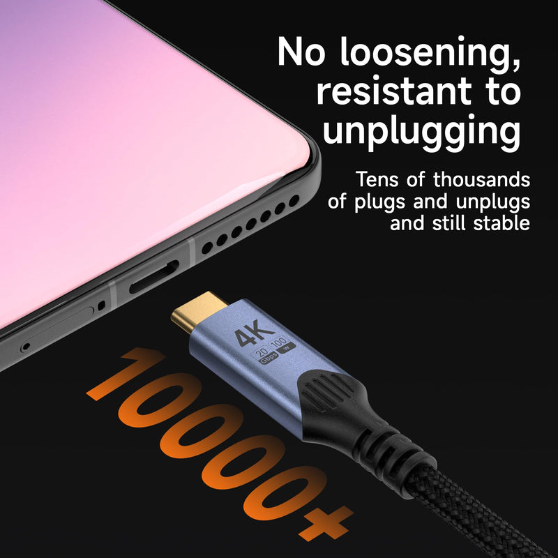 Long USB-c Cables 2 Pack 10FT, 100W Fast Charging, 20Gbps SuperSpeed USB 3.2 Gen 2x2, 4K@60Hz Video, Compatible with Thunderbolt 4/3 10FT+10FT