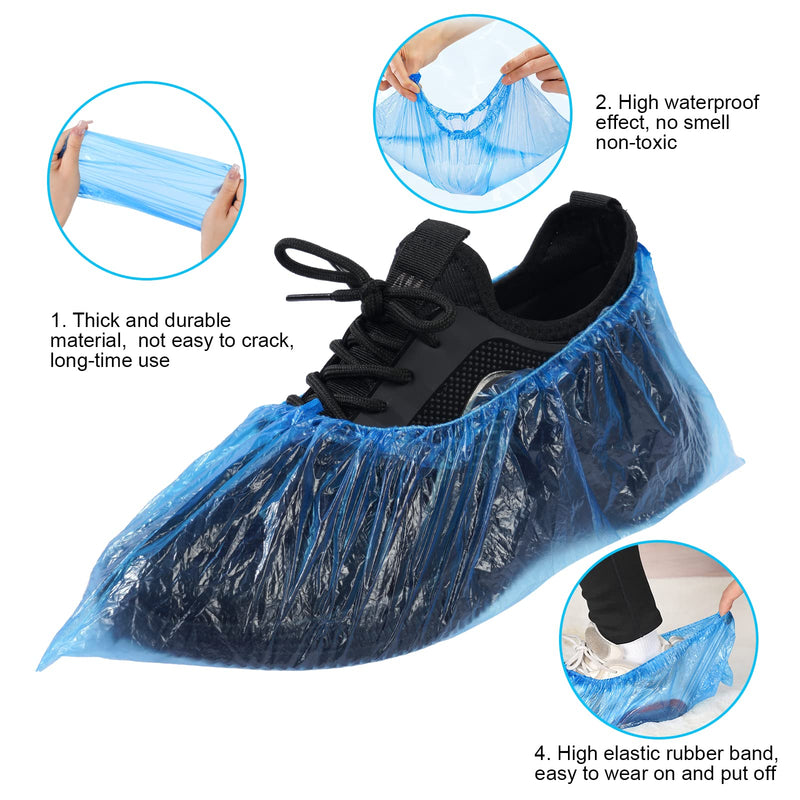 flintronic disposable shoe covers, PE shoe covers, 40 pieces (20 pairs), disposable shoe covers, non-slip and waterproof to keep shoes/floors/carpets clean and tidy