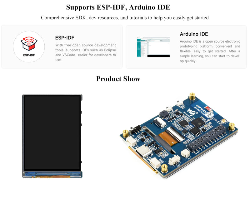 ESP32-S3 2.8inch Display Development Board, 480×640, IPS LCD, 32-bit LX7 Dual-Core Processor, Supports W-F-i & Blue-Too-th, ESP32 with Display (No Touch)