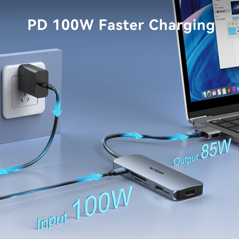 Docking Station for MacBook Pro Air,USB C Docking Station Dual Monitor,Dual HDMI Adapter Hub for Mac MacBook Pro with 2 HDMI(4K @60Hz), 3 USB3.0,SD TF Card Reader and 100W PD USB C Port 8 IN 2