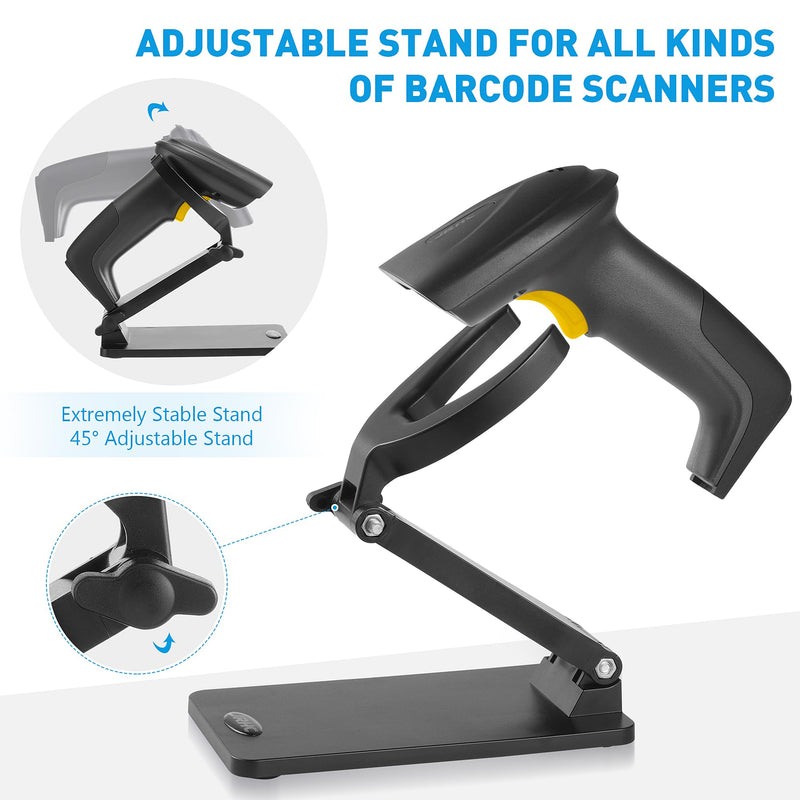 2D Barcode Scanner Wireless Handheld Bar Code Scanner Versatile 2-in-1 (2.4Ghz Wireless+USB 2.0 Wired) QR Code Scanner 2D Automatic Bar Code Reader Scanner Wireless 2D 2.4G