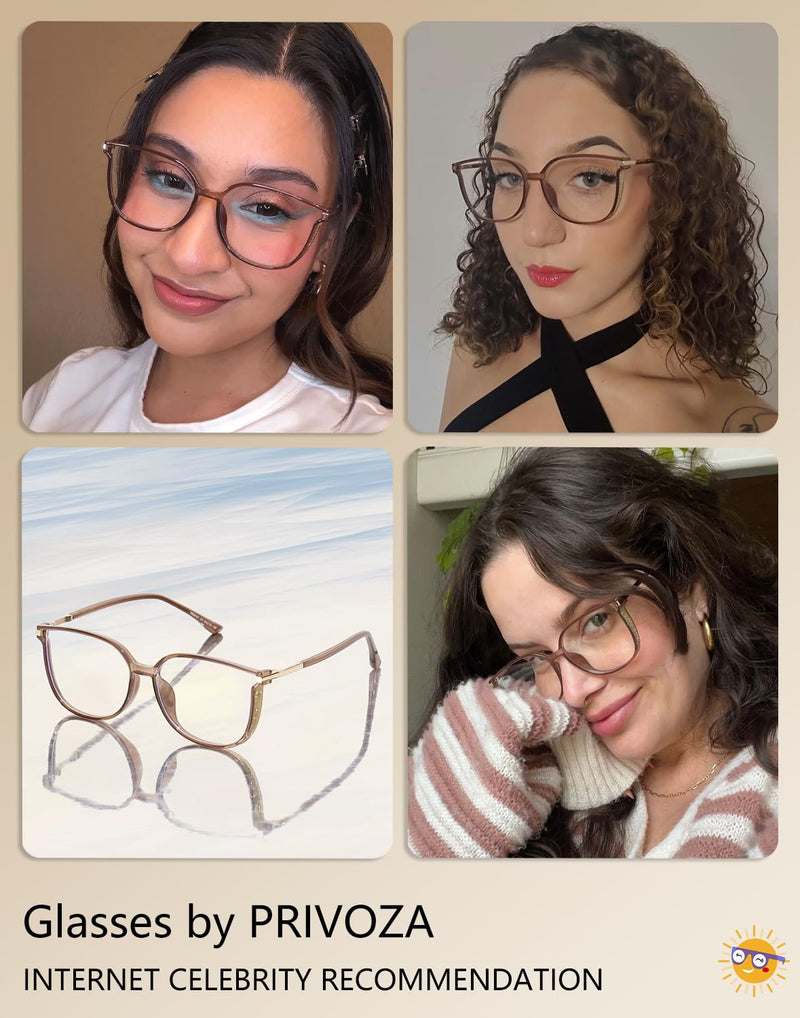 Medium Cat-eye Blue Light Glasses for women TR90 Computer Reading/Game/Mobile Phone Glasses Blue Light Blocking Glasses Fashion Woman Glasses(Champagne)
