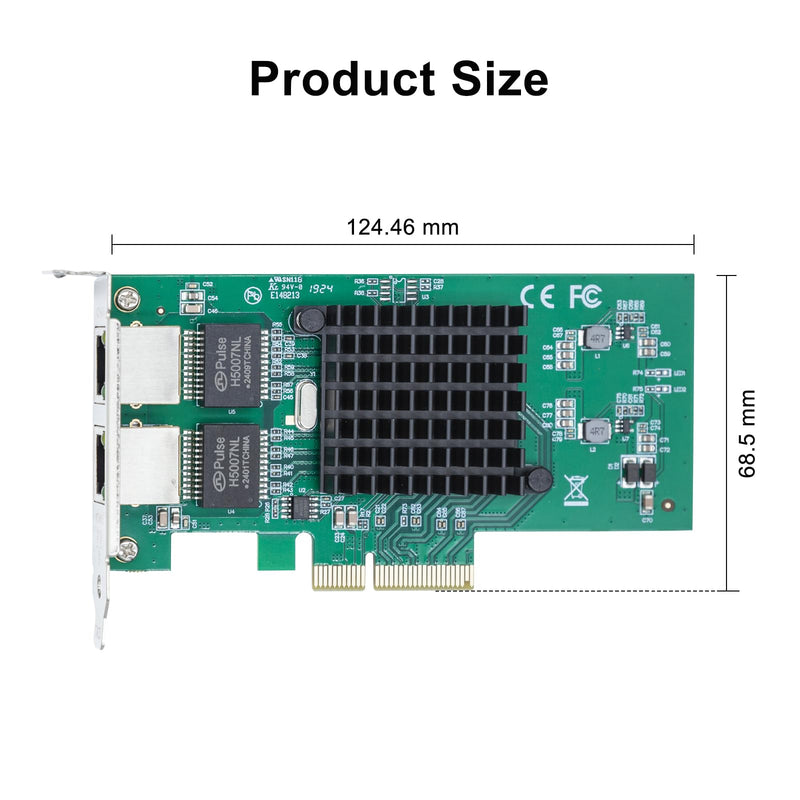 10Gtek 10/100/1000Mbps Gigabit Ethernet Converged Network Adapter (NIC) with Intel 82576 Chip, Ethernet PCI Express Network Card, Dual RJ45 Copper Ports, PCI Express 2.0 X4, Compare to Intel E1G42ET Intel 82576 (PCIE-X4) 2-RJ45 X1