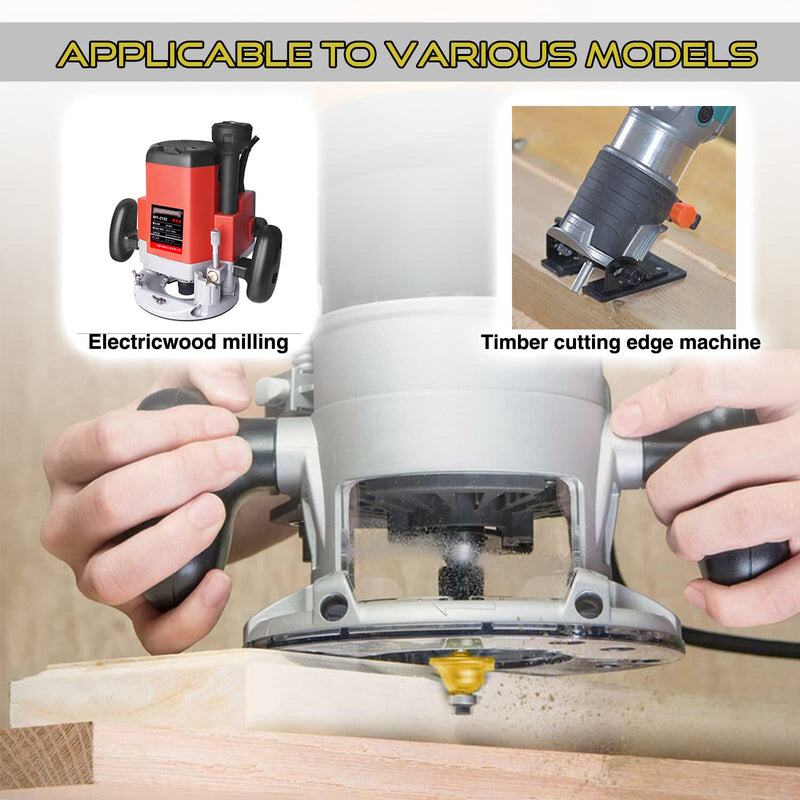 Gueenky 15 pieces cutter for router 6.35 mm shank, router cutter set, tungsten carbide router with shaft 1/4 inch, router set with wooden case for woodworking