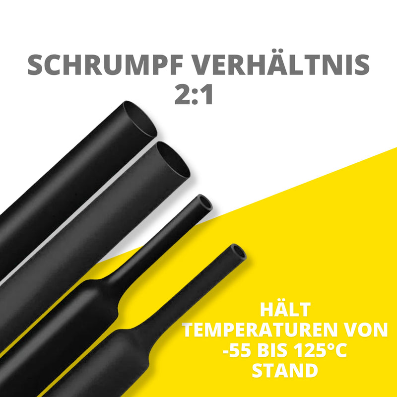 NEUBACH® heat shrink tube set - with 12 sizes between 1-13mm Ø I a total of 560 shrink tubes I Because it is water-repellent and break-resistant, the perfect shrink tube