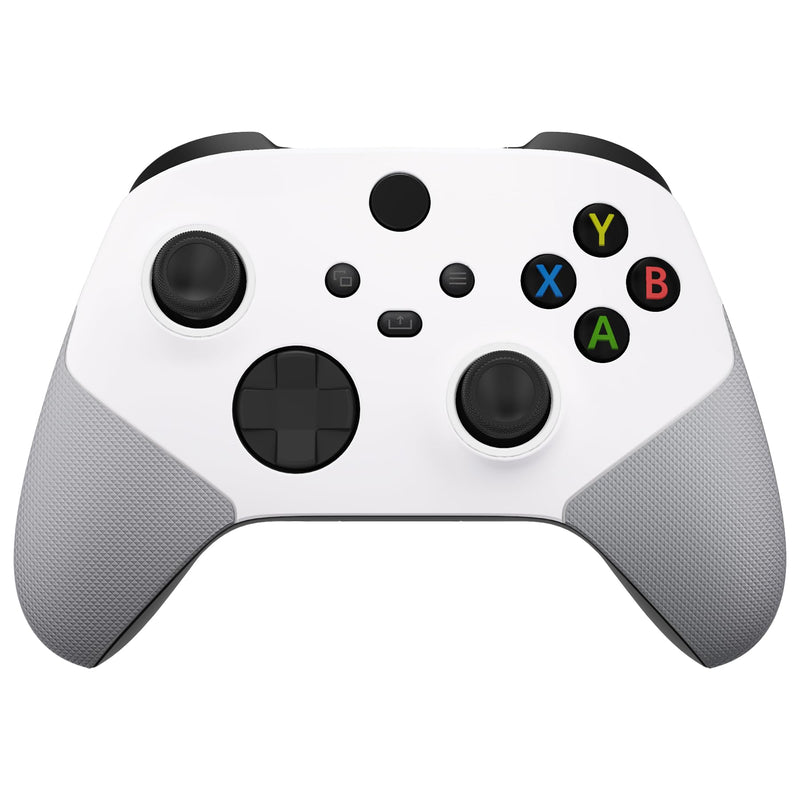 eXtremeRate ASR Version Redesigned Shell for Xbox Core Controller - Performance Rubberized Grip, Anti Sticks Rubbing Rings - Custom Faceplate for Xbox Series X & S Controller - White & Gray