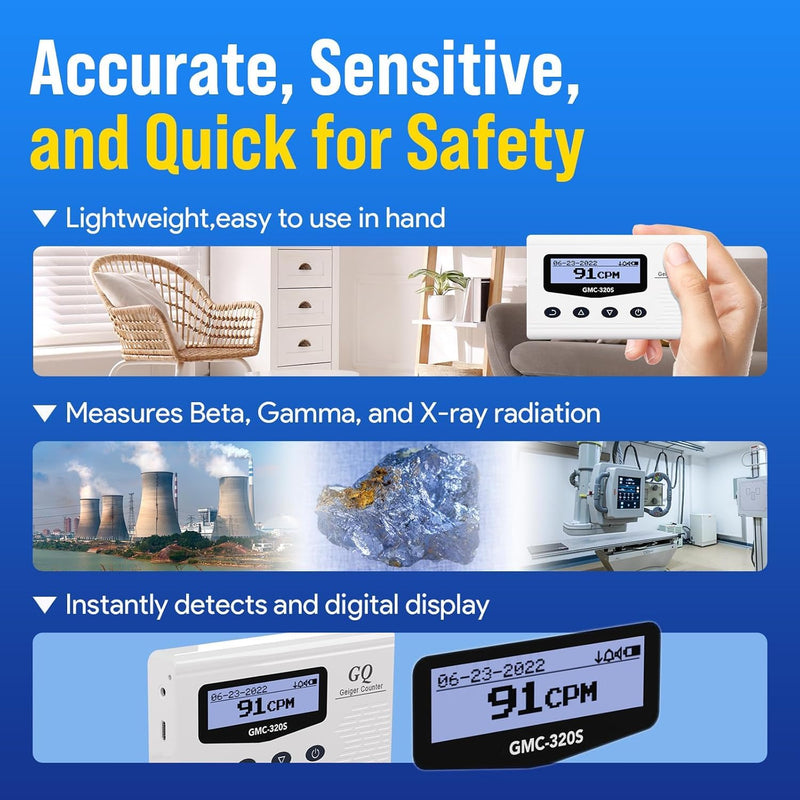 GQ 320S Digital Nuclear Radiation Detector Monitor Meter Geiger Counter Radiation Dosimeter GQ 320S