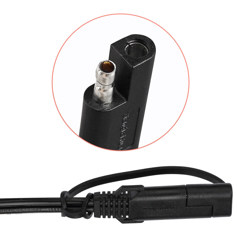 Bates- SAE Battery Connector, 2 Pack, 2 FT, SAE to O Ring Terminal Harness, 2 Pin Battery Connector, SAE Connector, Battery Quick Connect, SAE Extension Cable, Battery Cable Connector, SAE Adapter