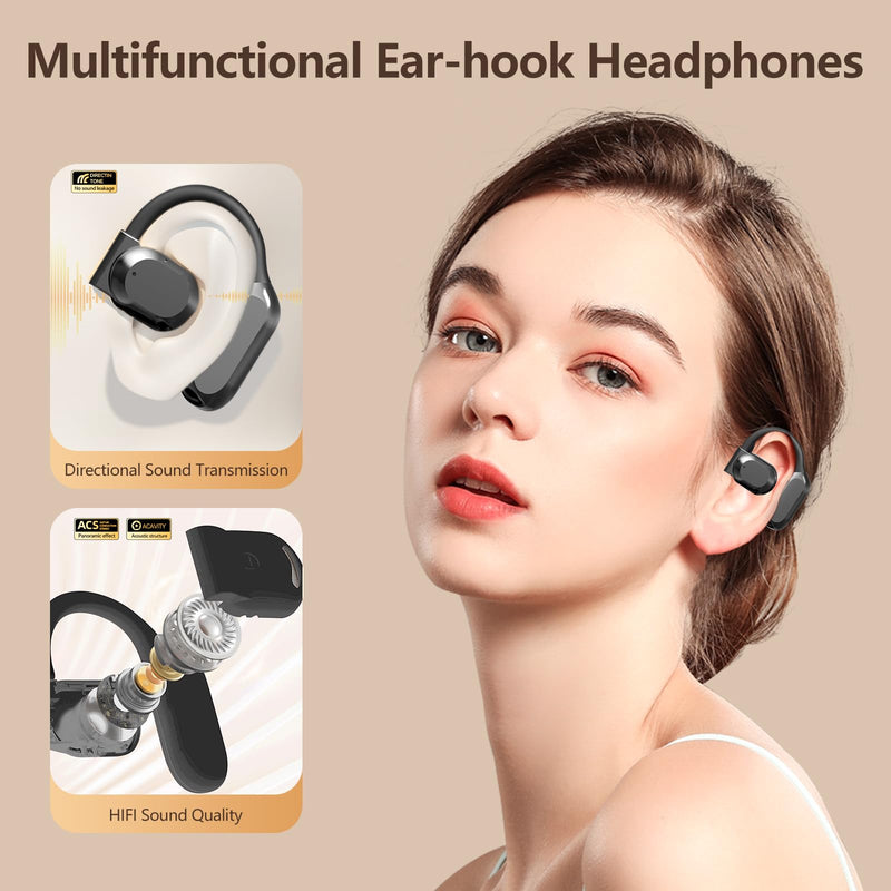 Language Translator Earbuds, 3 in 1 Translation Earbuds in Real Time, Bluetooth Translator Device, Earhook Translation Headset for Business Learning & Meetings & Travel (Black)