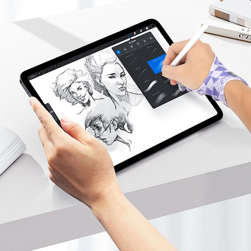 Artist Drawing Glove Art Two-Finger Glove Animal Print for Drawing Tablet/Pen Display/iPad for Right and Left Hand Blue