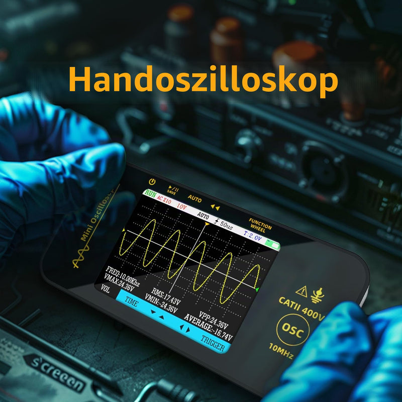 Bside Handheld Oscilloscope 3.2 Inch TFT Display Portable Digital Oscilloscopes 10 MHz Bandwidth Automotive Oscilloscope 48 MSa/s Sampling Rate Trigger Function Auto/Nomal/Single