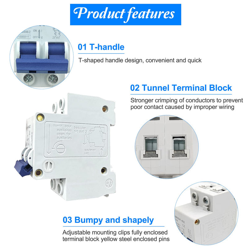 DC circuit breaker mini, 2P 1000V circuit breaker 20A, DZ47-63Z PV system DC circuit breaker, automatic circuit breaker