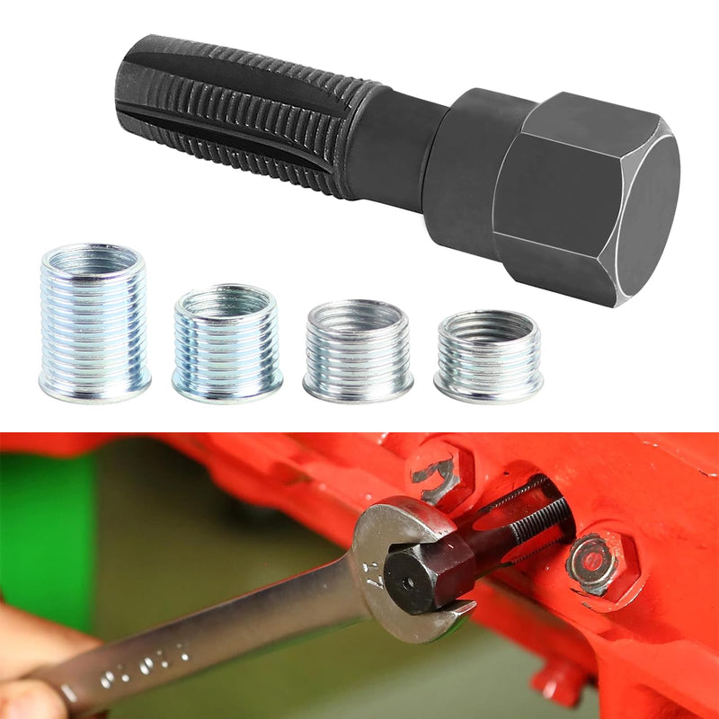 FLYPIG M14 x1.25 Carbon Steel Spark Plug Re-thread Repair Tool Tap Reamer Inserts Kit 14mm Spark Plug Thread Repair Kit