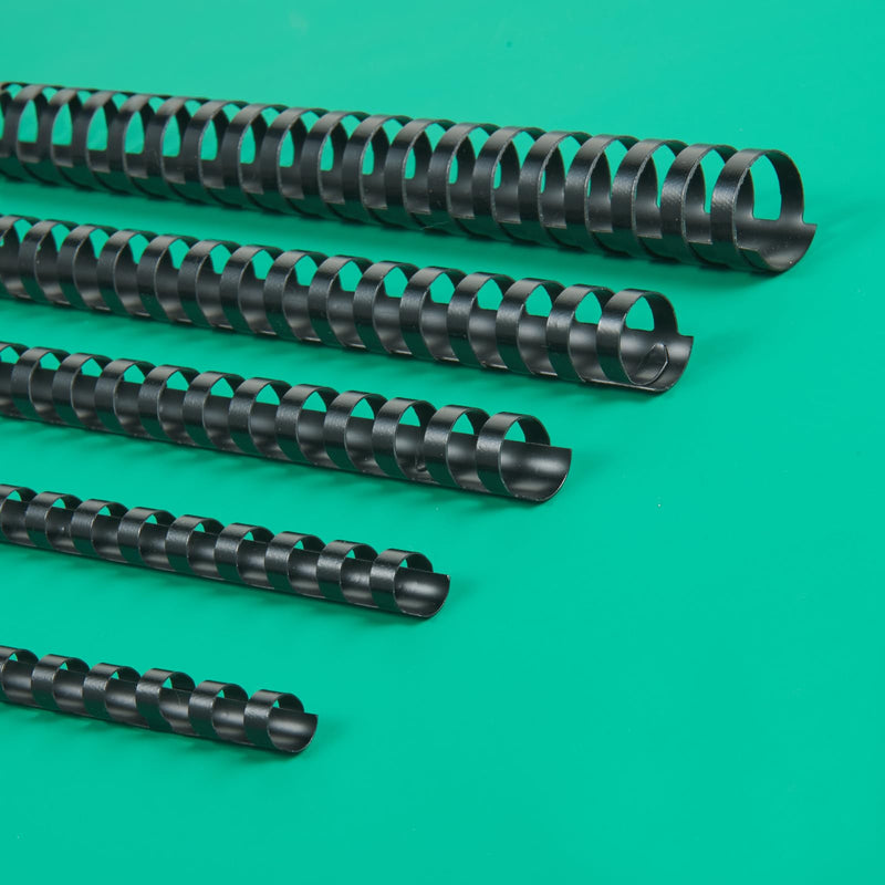 TOTiyea 100 Pack 19 Ring Binding Combs, Multi Sizes, 3/8 Inch, 1/2 Inch, 5/8 Inch, 3/4 Inch, 1 Inch, Letter Size, Black Binding Comb Spines Set 3/8", 1/2", 5/8", 3/4", 1" 20 ea, 100 pack